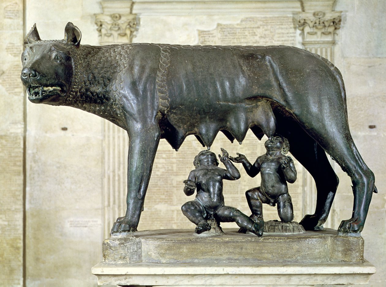 La Lupa Capitolina con figure di Romolo e Remo di Antonio Pollaiuolo, c.1484-96 da Etruscan