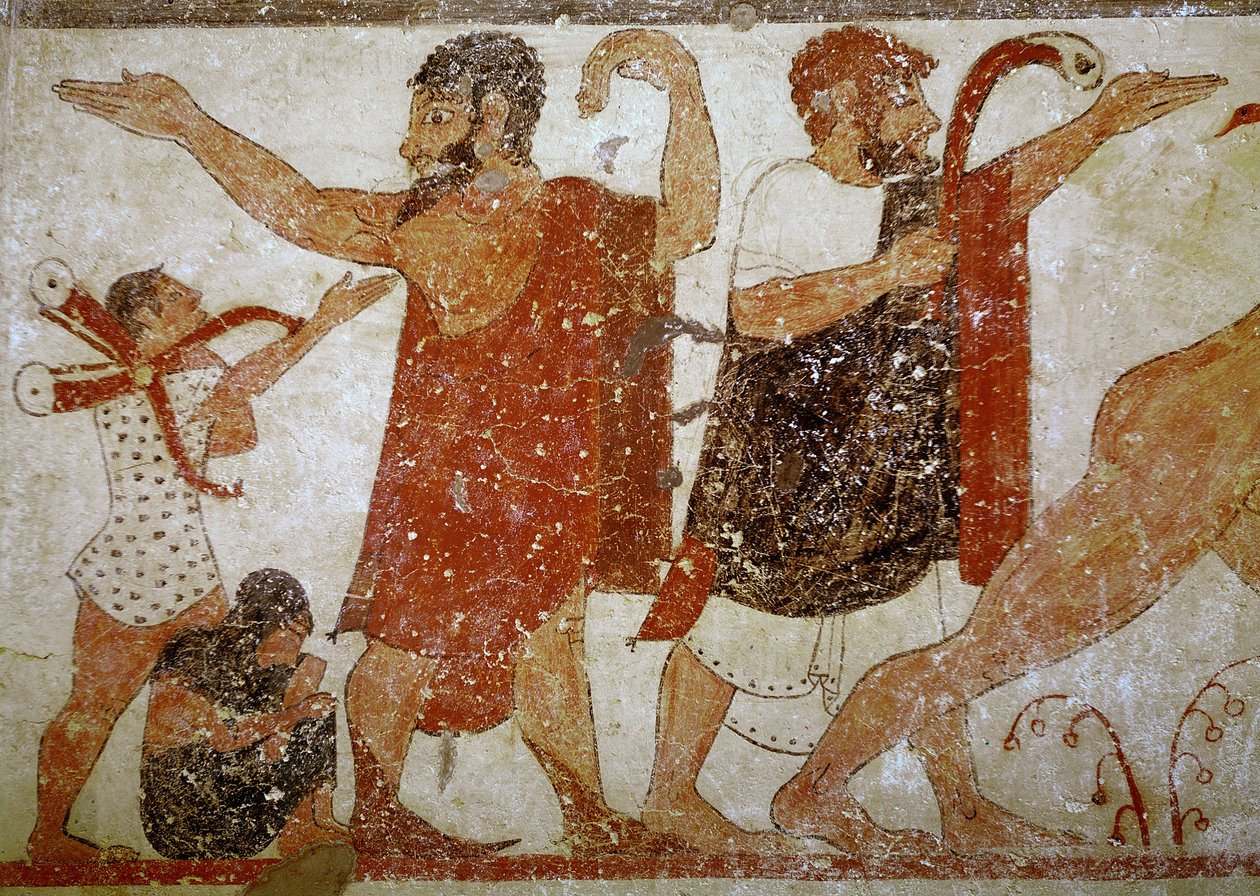 Due uomini, dalla Tomba degli Auguri, c.530-520 a.C. da Etruscan