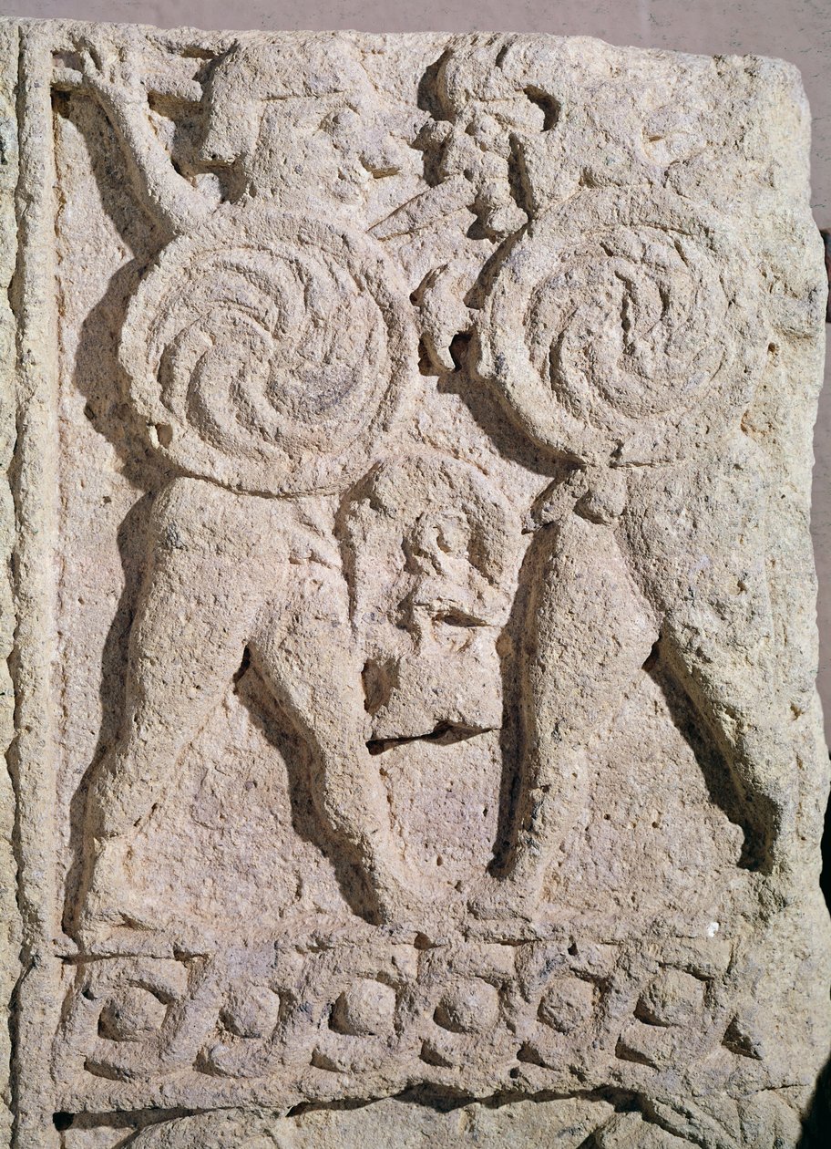 Lapide con due guerrieri (dettaglio) da Etruscan