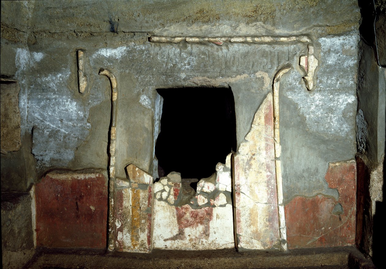 Civiltà etrusca: ingresso della tomba François nella necropoli di Ponte Rotto, IV secolo a.C. Vulci, Italia da Etruscan