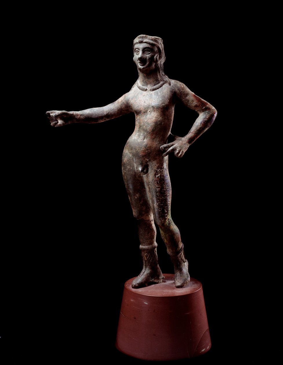 Civiltà etrusca: la divinità di Culsans design - Scultura in bronzo, III secolo a.C. da Cortona, Italia Dim 30 cm da Etruscan