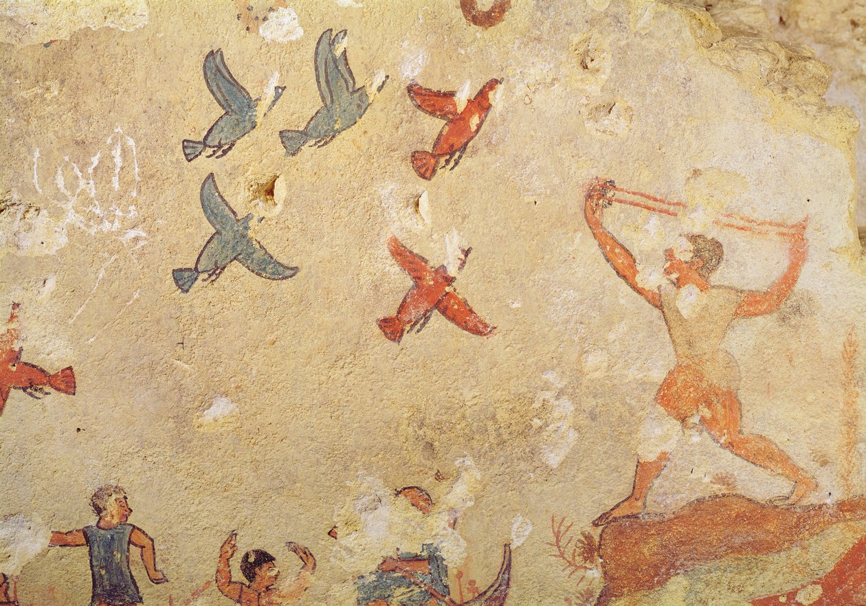 Cacciatore di uccelli, dalla Tomba della Caccia e della Pesca, c.520-10 a.C. da Etruscan