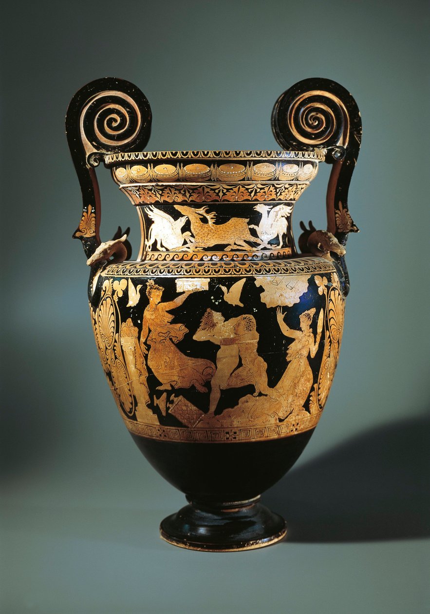 Italia, Lazio, Civita Castellana, Cratere a volute a figure rosse raffigurante Peleo che rapisce Teti, dipinto dal Pittore di Aurora, 360/340 a.C. da Etruscan