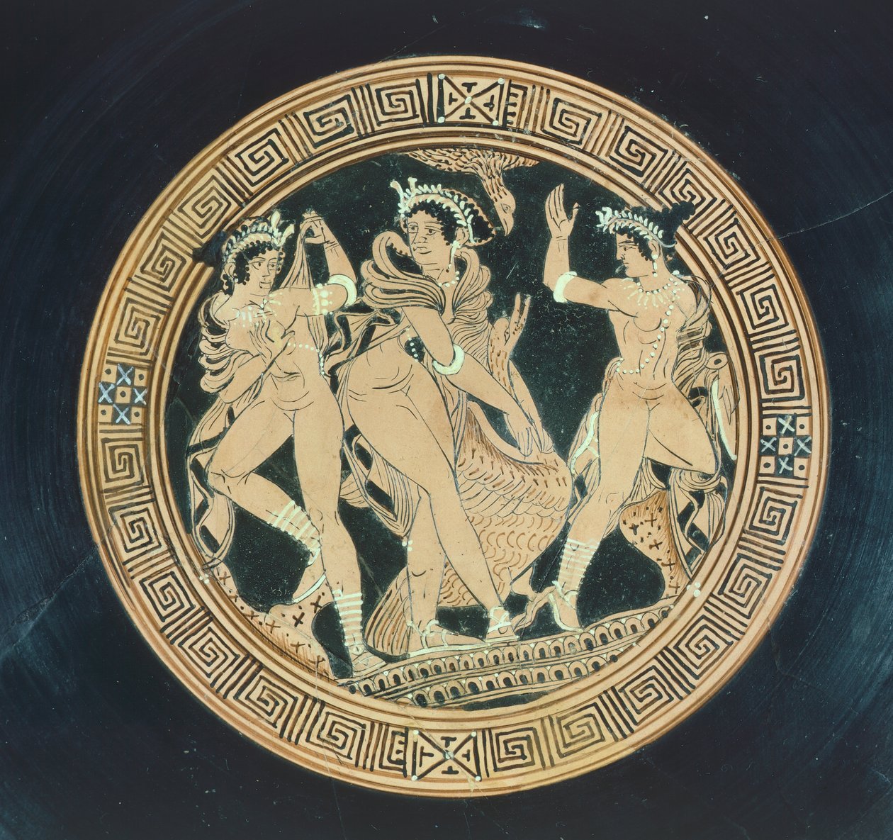 Kylix, dettaglio. Ceramica a figure rosse. Civiltà etrusca, V-IV secolo a.C. da Etruscan