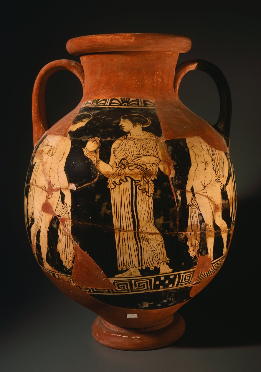 Pelike con ragazza che presenta un melograno da Etruscan