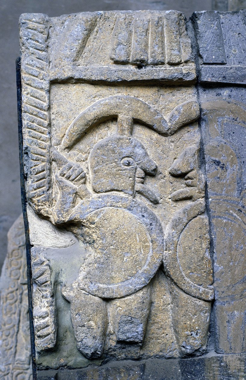 Guerriero etrusco su un sarcofago del Museo Nazionale di Tarquinia da Etruscan Etruscan