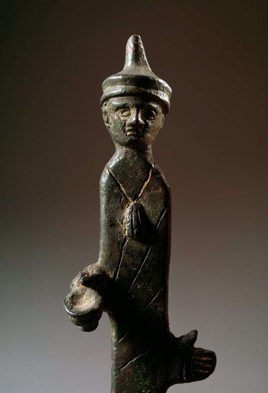 Aruspice, scultura in bronzo, III secolo a.C. da Etruscan Etruscan