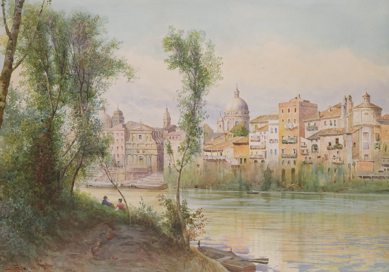 Veduta del Porto di Ripetta dai Prati, Roma da Ettore Roesler Franz