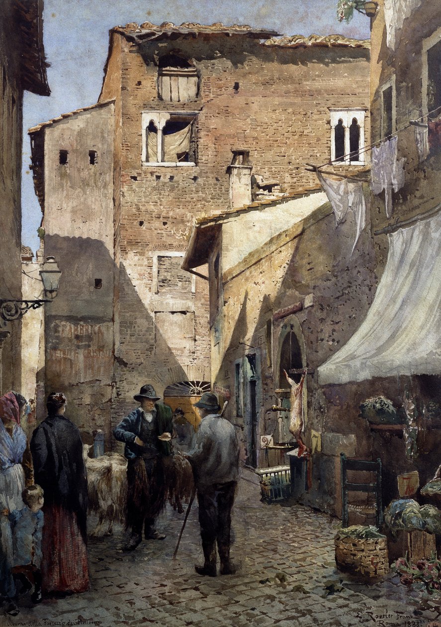 Vecchie case dei Pierleoni a Roma da Ettore Roesler Franz