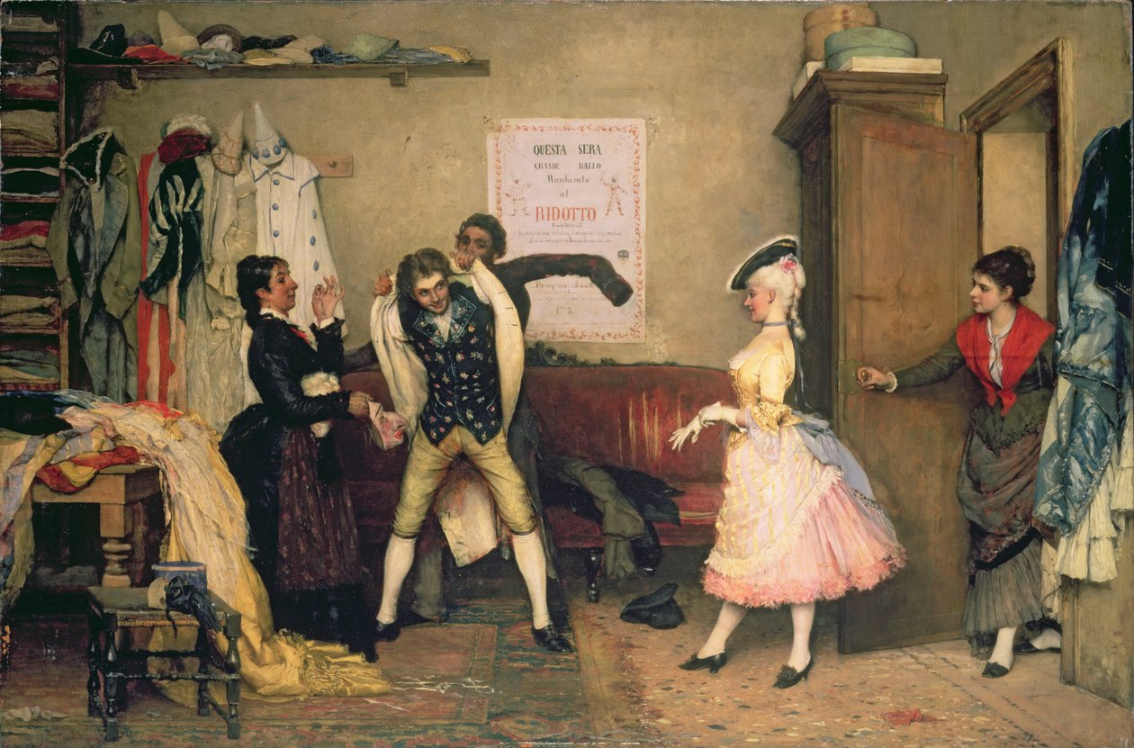 Preparativi per il ballo in maschera da Eugen von Blaas