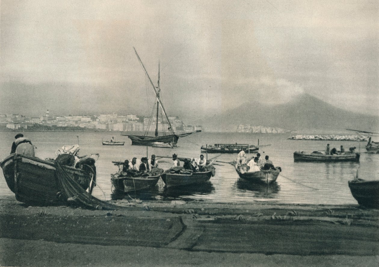 Pescatori che vanno in mare, Napoli, Italia da Eugen Poppel