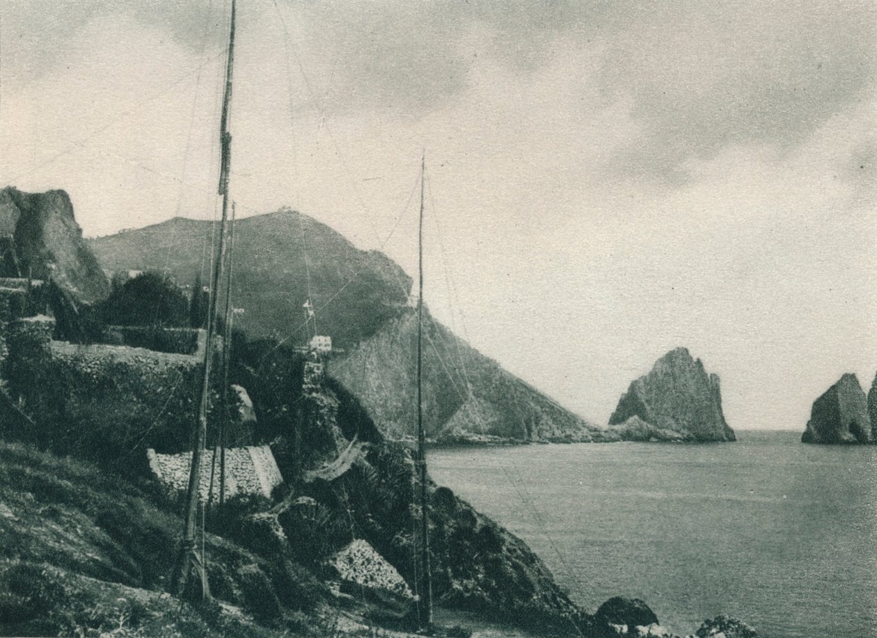 Marina Piccola con reti da cacciatori, Capri, Italia, 1927 da Eugen Poppel
