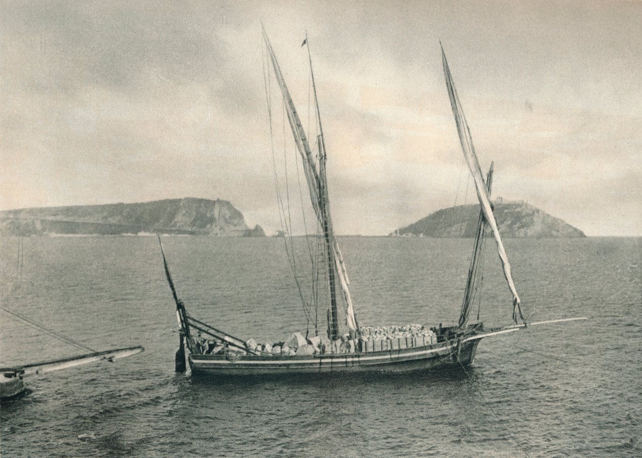 Barca a vela nel porto di Napoli, Italia, 1927 da Eugen Poppel