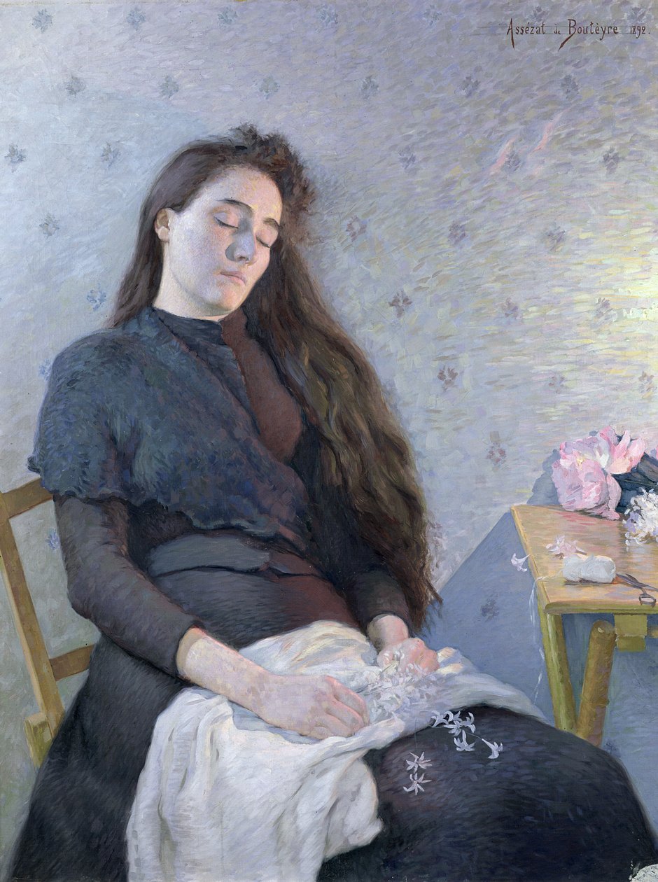 La fioraia addormentata, 1892 da Eugene Assezat de Bouteyre