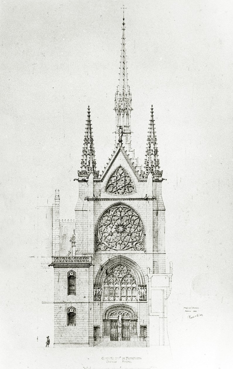 Disegno per il restauro della Cappella, Château de Pierrefonds, 1864 da Eugene Emmanuel Viollet le Duc