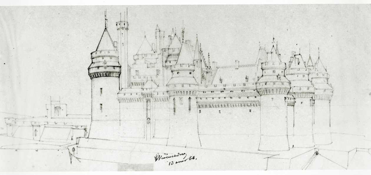 Castello di Pierrefonds, 1866 da Eugene Emmanuel Viollet le Duc