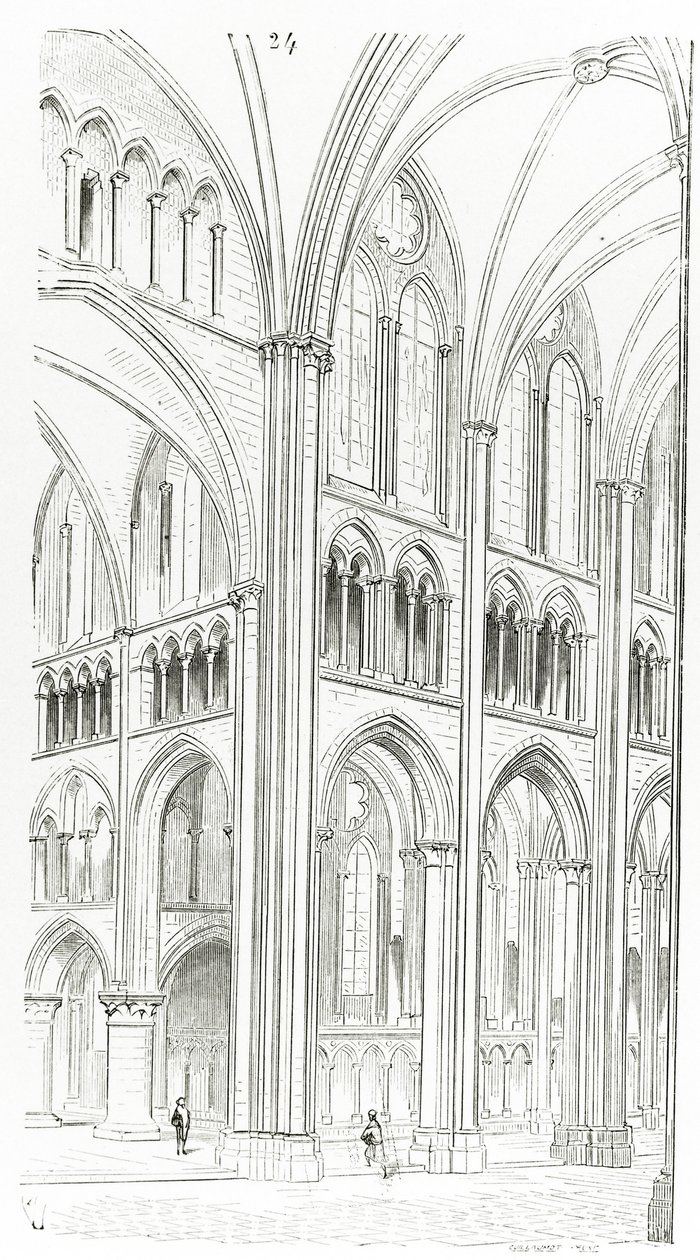 Interno della Cattedrale di Cluny da Eugene Emmanuel Viollet le Duc