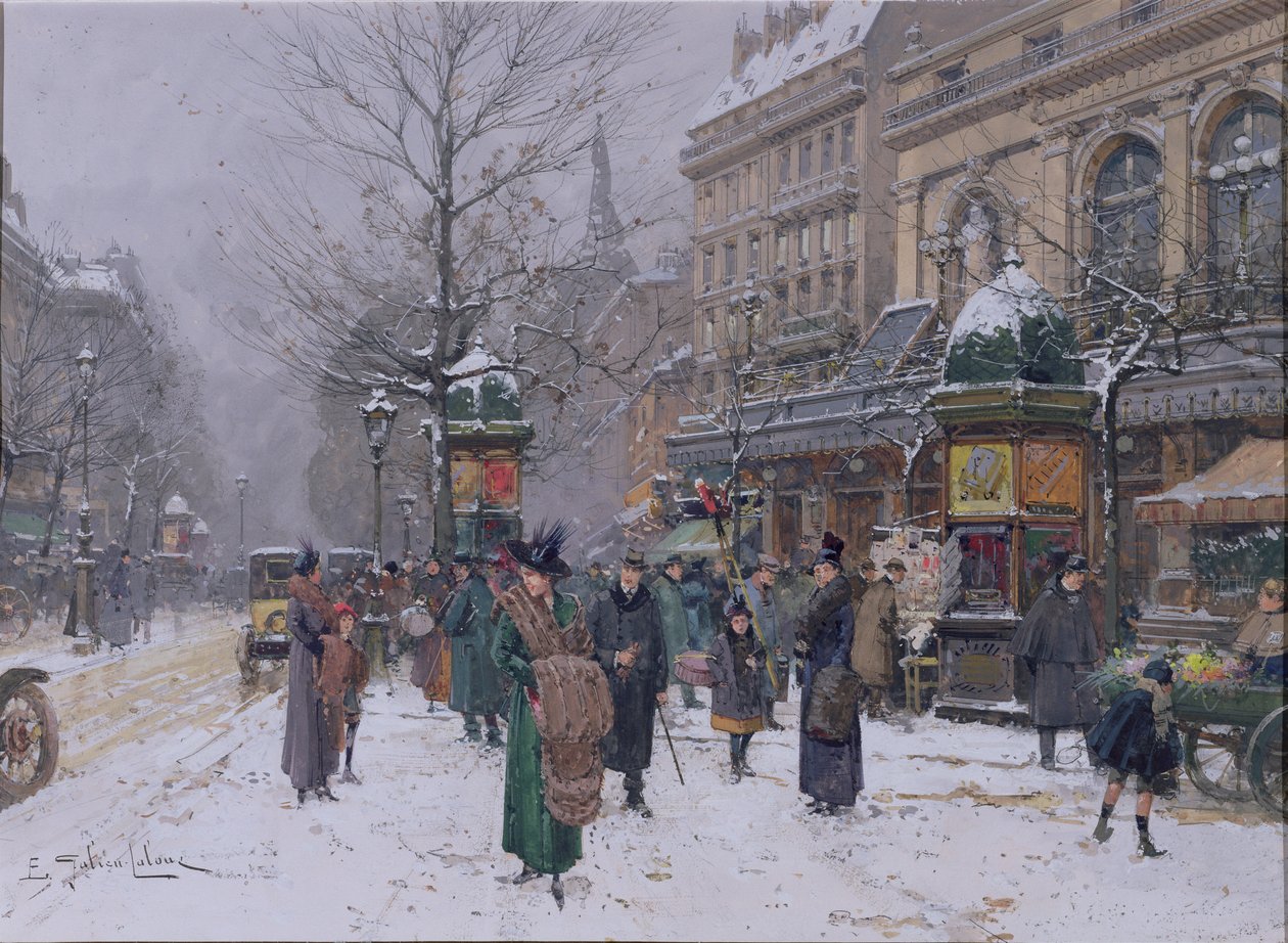 Scena di strada parigina da Eugene Galien Laloue