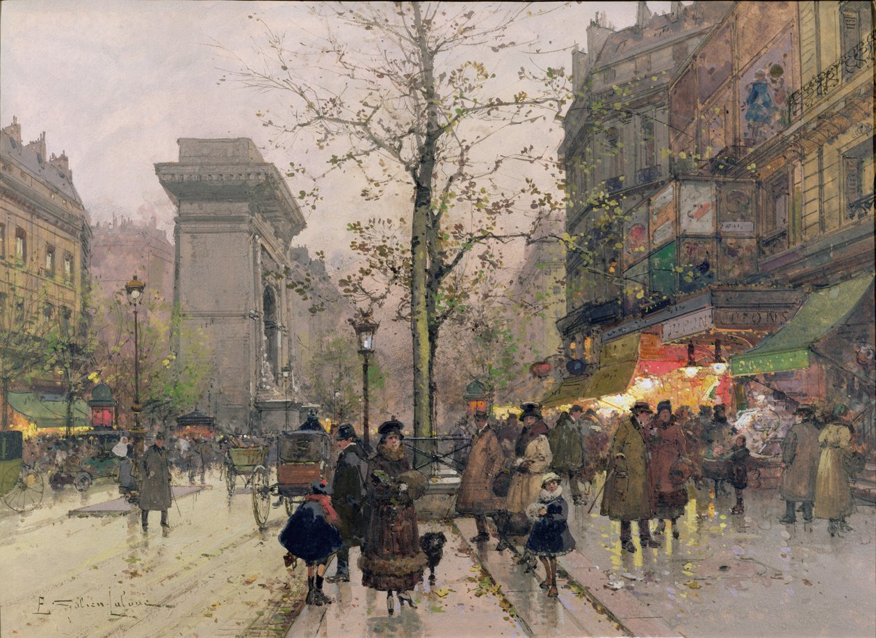 Porte St. Denis, Parigi da Eugene Galien Laloue