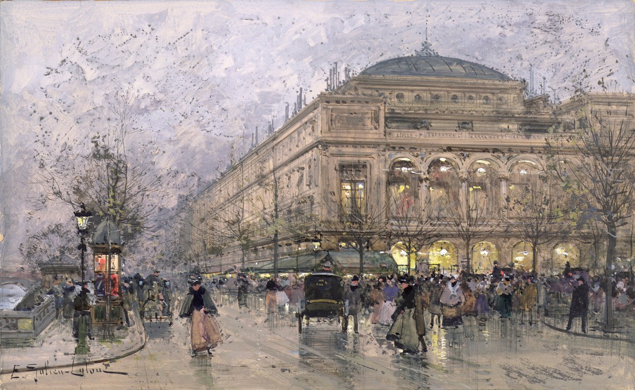 Scena di strada parigina da Eugene Galien Laloue