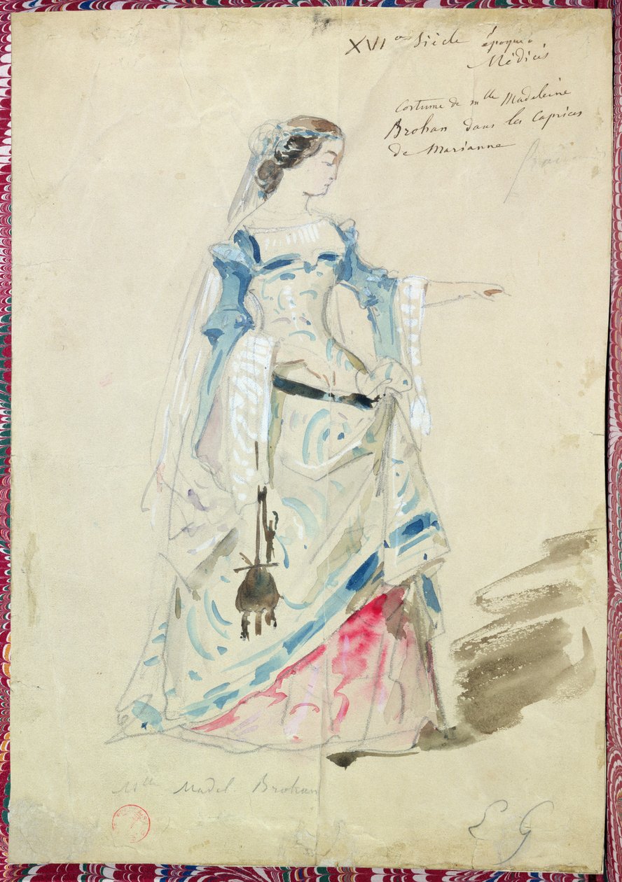 Costume per Mlle Madeleine Brohant (1833-1900) per il ruolo di Marianne in 