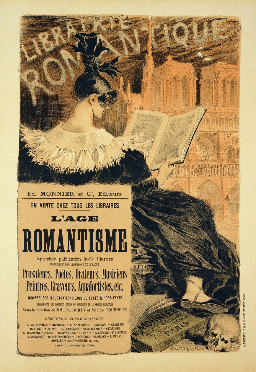 Riproduzione di un poster che pubblicizza un libro intitolato 