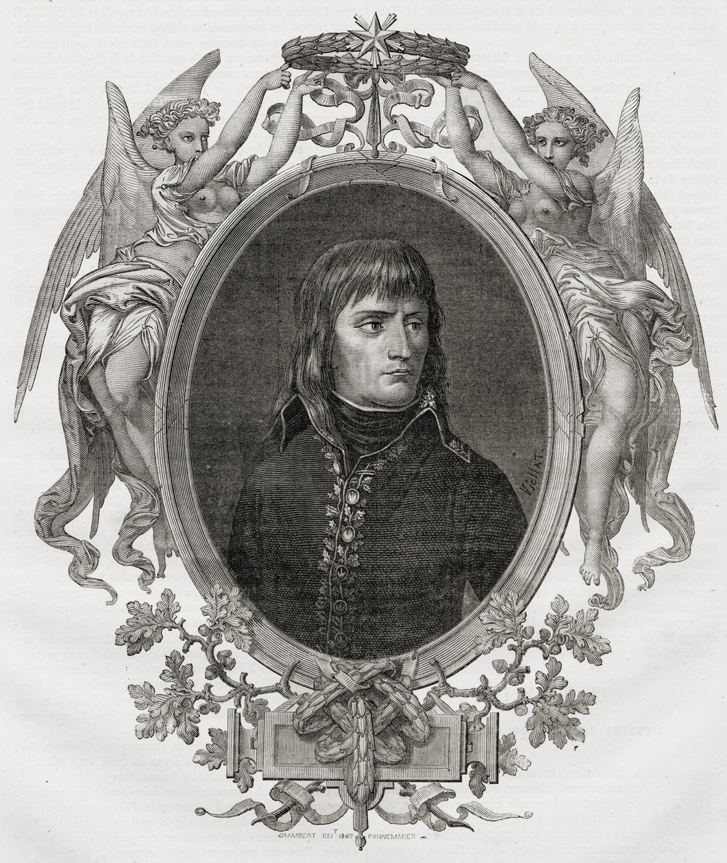 Ritratto di Napoleone Bonaparte inciso da Stephane Pannemaker da Eugene Joseph Viollat