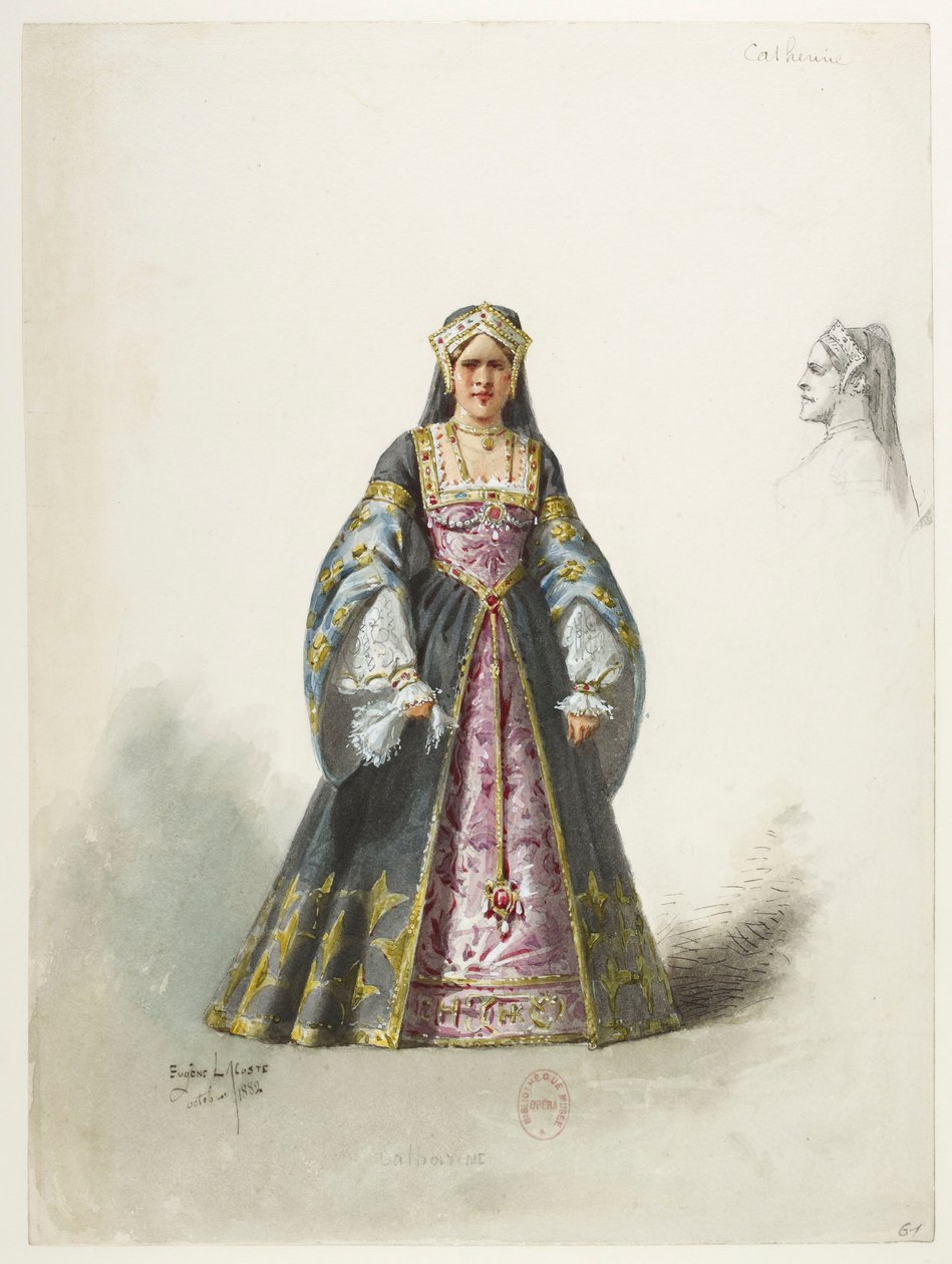 Saint-Saëns - Enrico VIII - Bozzetti di costumi - Lacoste - 61. Caterina da Eugene Lacoste