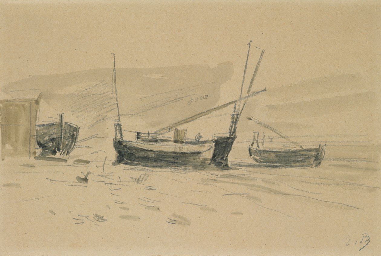 Piccole barche arenate da Eugene Louis Boudin