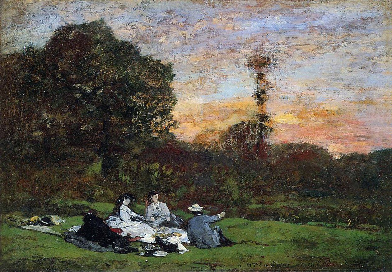 La famiglia Manet in picnic, 1866 da Eugene Louis Boudin