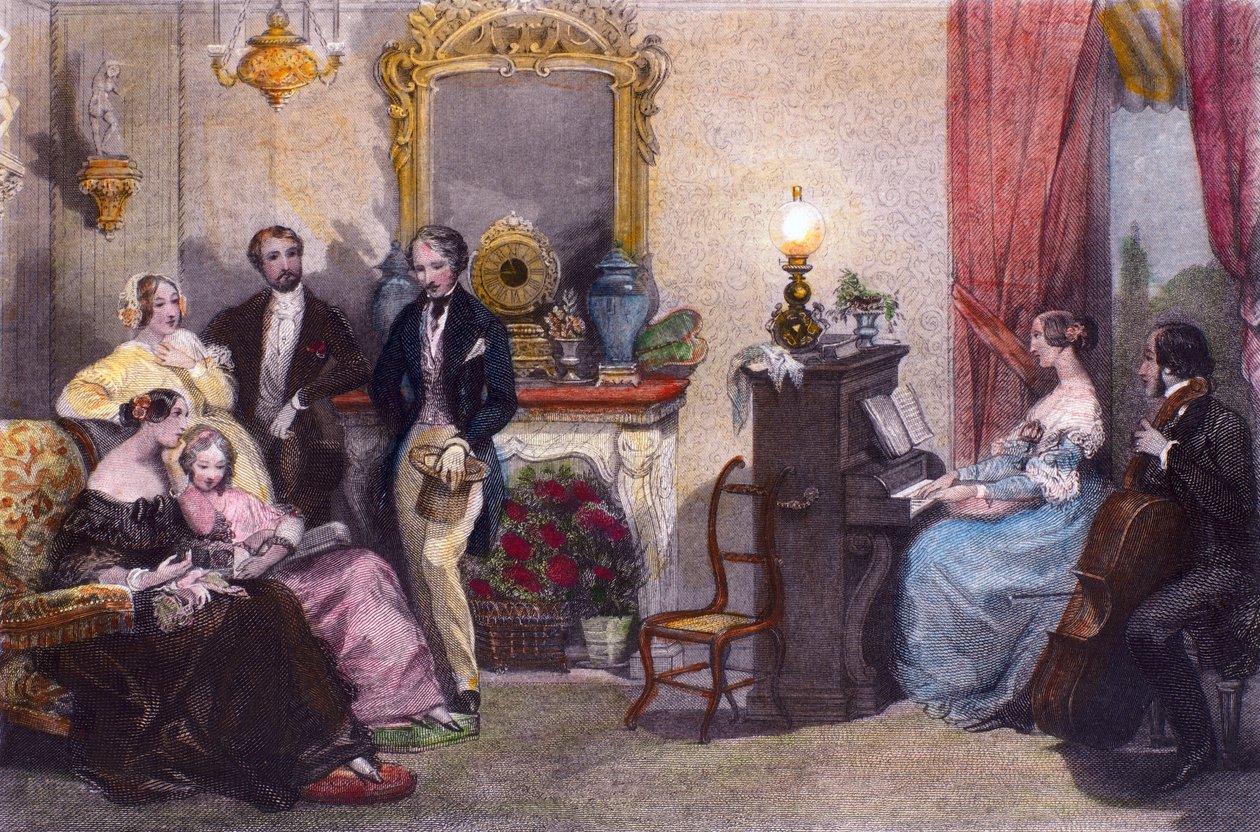 Concerto di famiglia, Scena da In Estate a Parigi di Jules Janin da Eugene Louis Lami