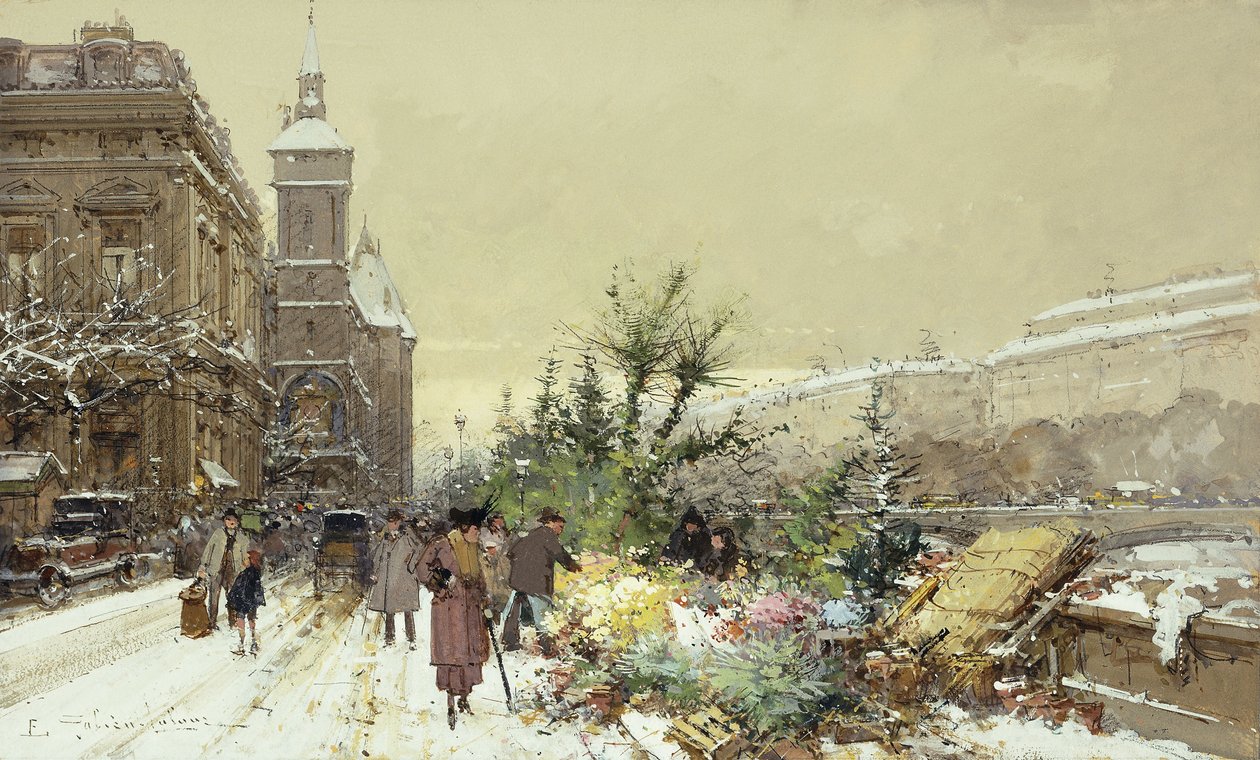 Mercato dei fiori da Eugene Galien Laloue