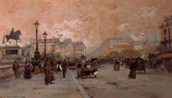 Scena di strada parigina da Eugene Galien Laloue