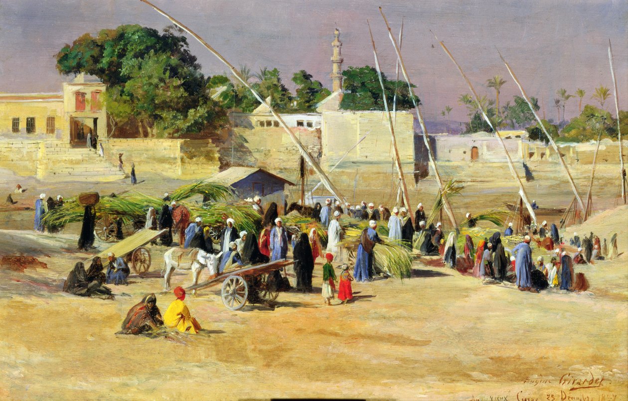 Venditori di canne sul Nilo da Eugene Alexis Girardet