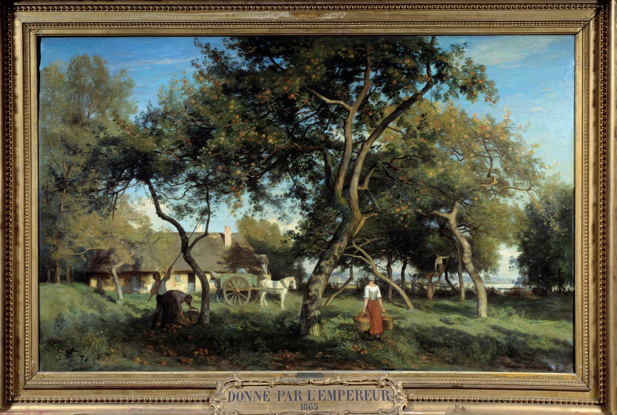 Raccolta di mele in Normandia nel 1865 da Eugene Antoine Samuel Lavieille