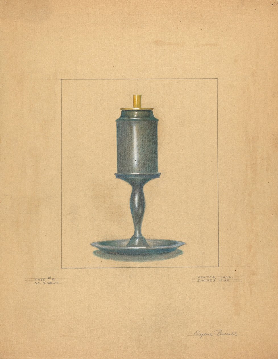Lampada di peltro da Eugene Barrell