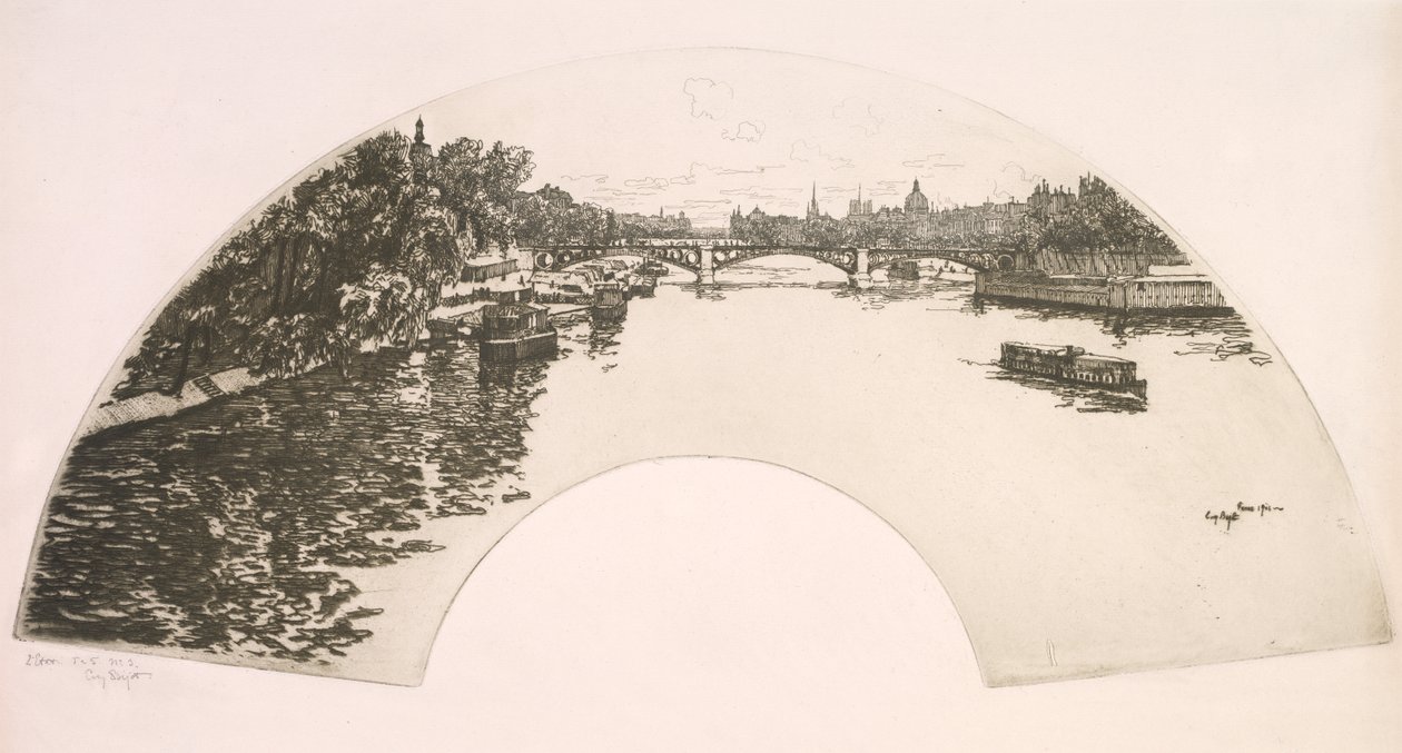 Ventaglio, La Senna vista dal Pont Royal (Éventail, La Seine vue du Pont Royal) da Eugene Bejot