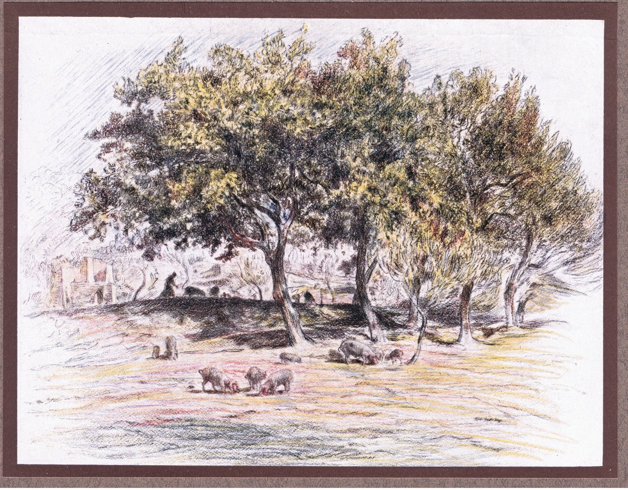 Frate Juniper taglia il piede di un maiale per darlo a un malato da Eugene Burnand
