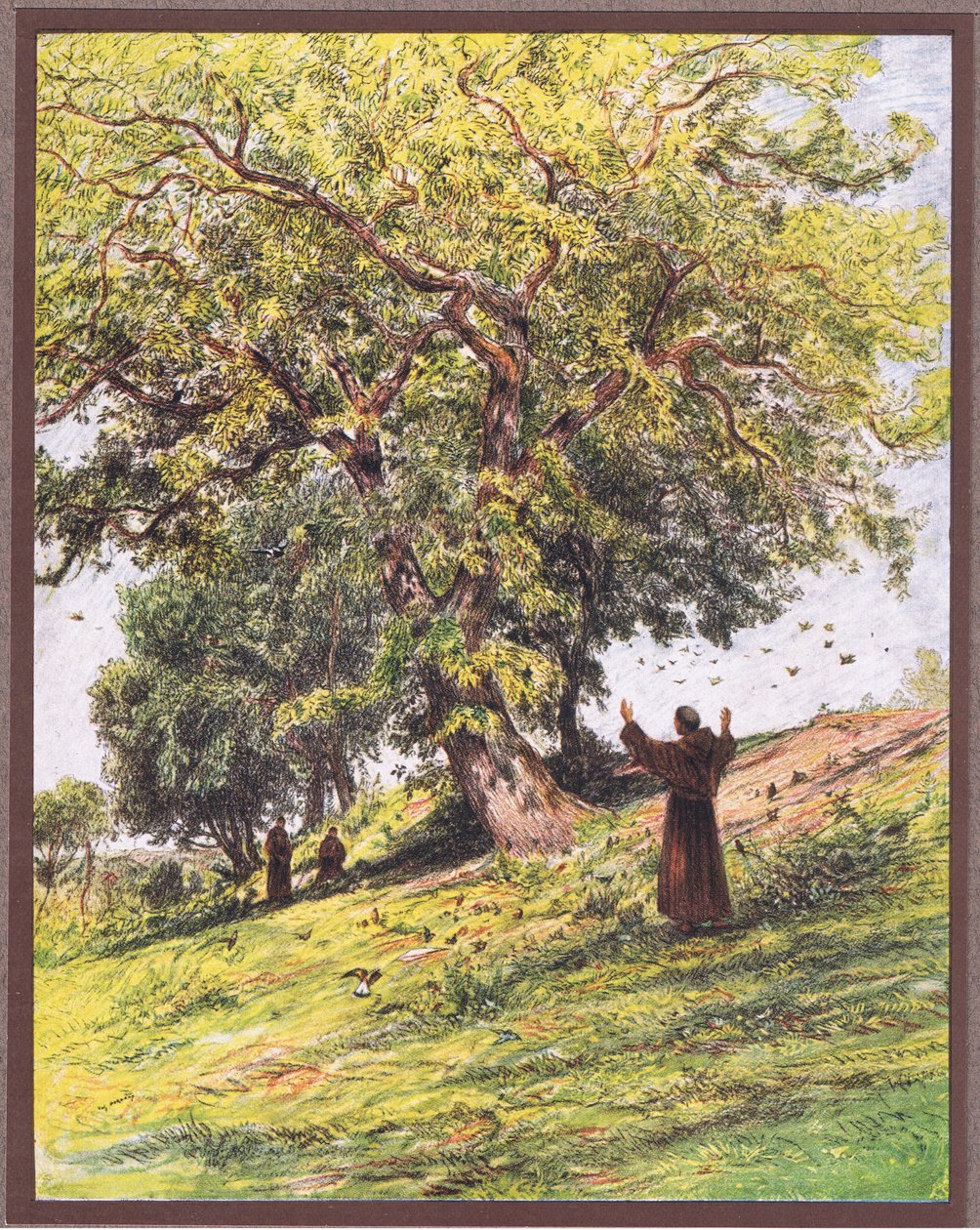 San Francesco predica agli uccelli da Eugene Burnand