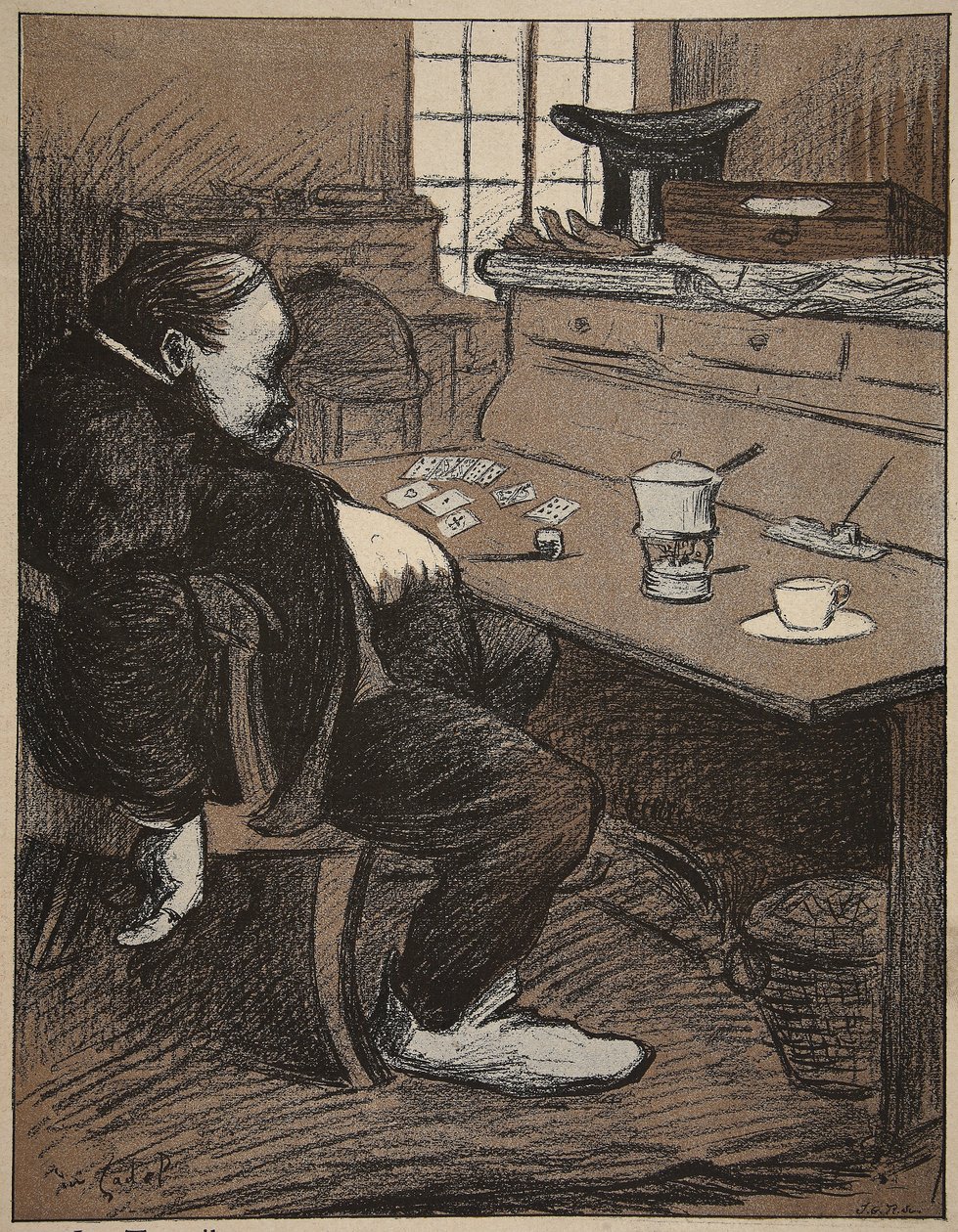 Al lavoro, una pausa dalle carte e dal caffè!, illustrazione da 