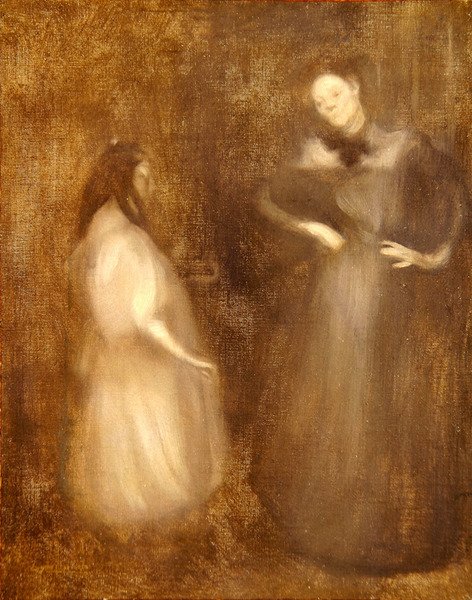 Madre e Figlia, la Lezione di Violino da Eugène Carrière