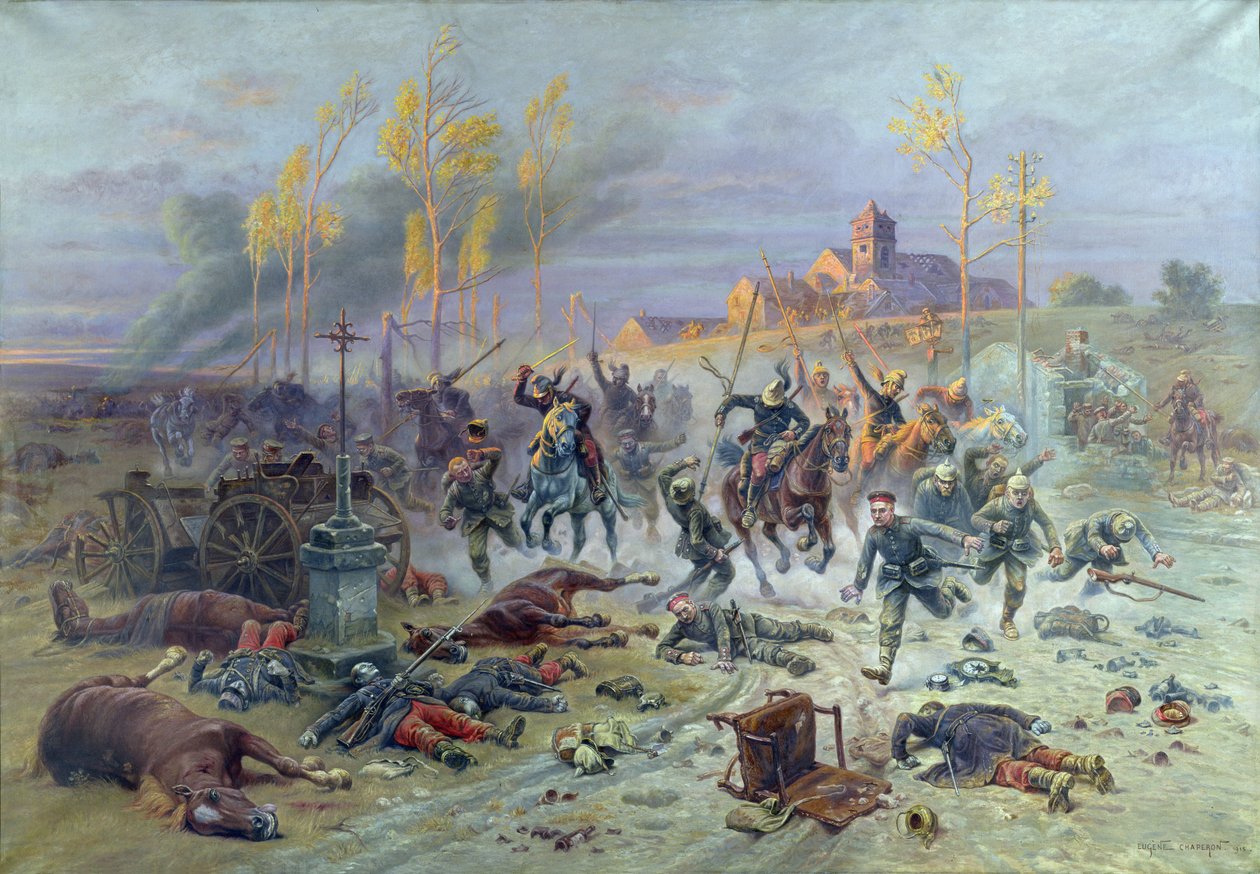 La carica dei soldati francesi alla battaglia della Marna, 8 o 9 settembre 1914 da Eugene Chaperon