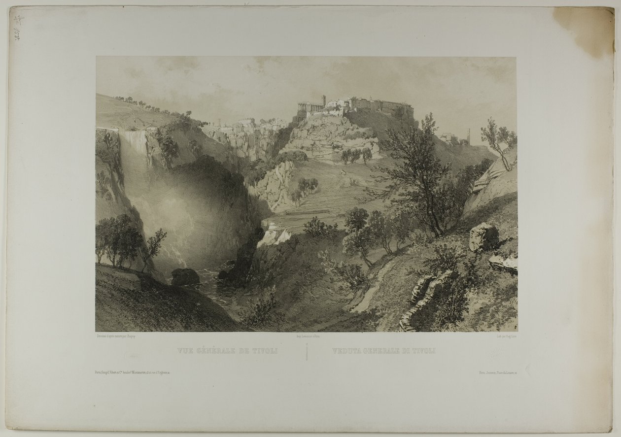 Veduta generale di Tivoli, tavola diciassette da Italie Monumentale et Pittoresque da Eugene Ciceri