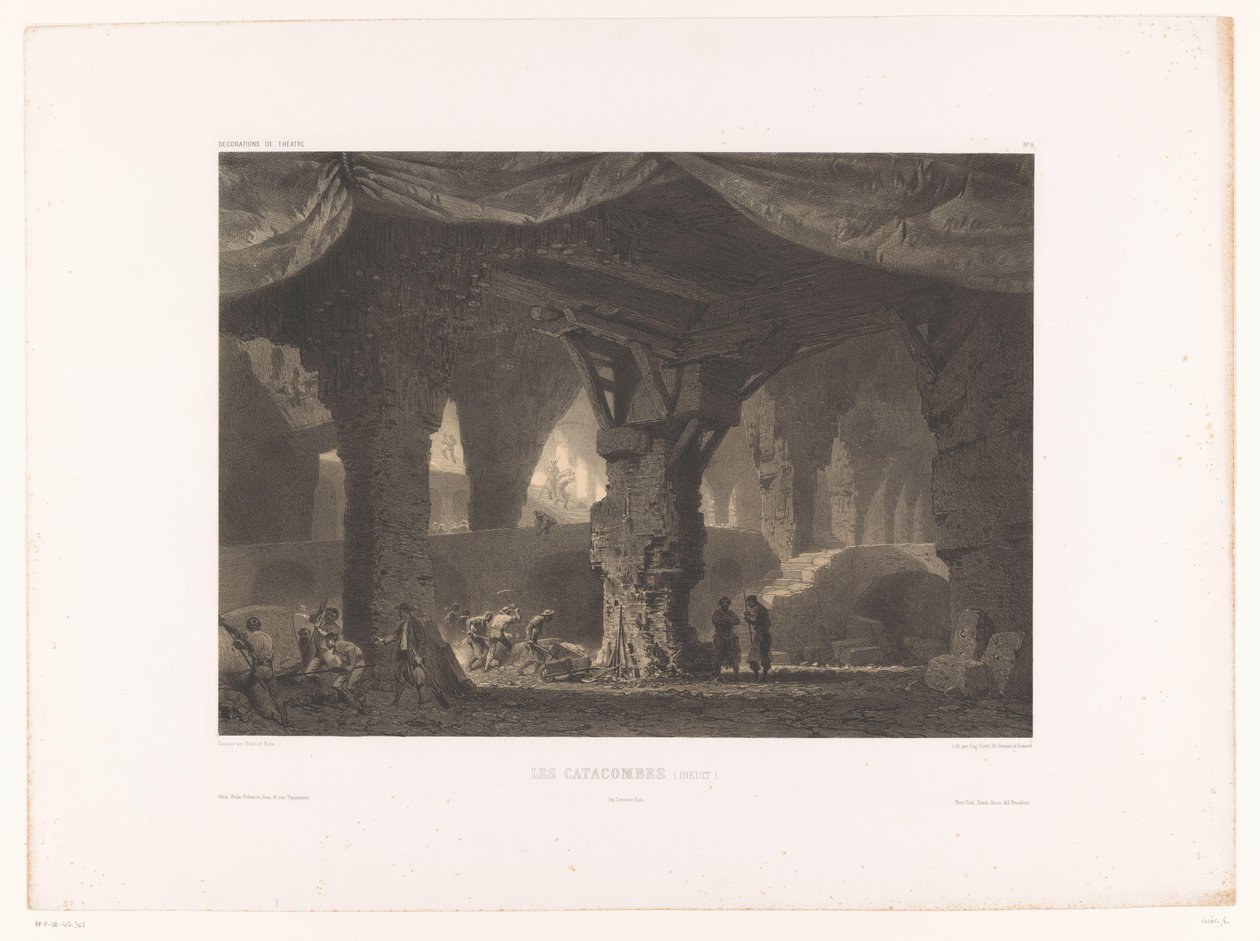 Scenografia teatrale con catacombe da Eugene Ciceri