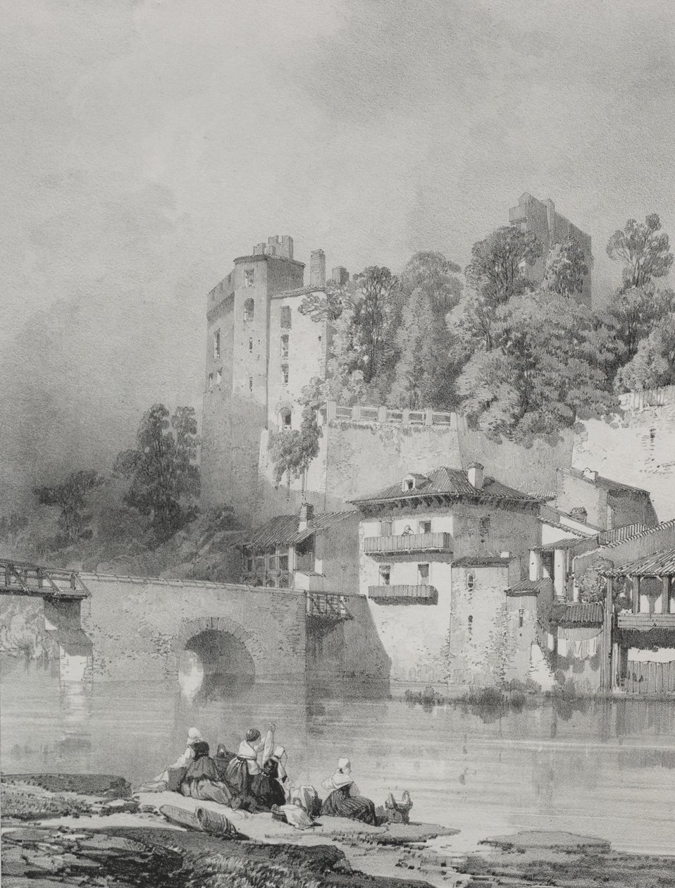 Viaggi Pittoreschi e Romantici nella Vecchia Francia. Bretagna: Castello di Clisson da Eugene Ciceri