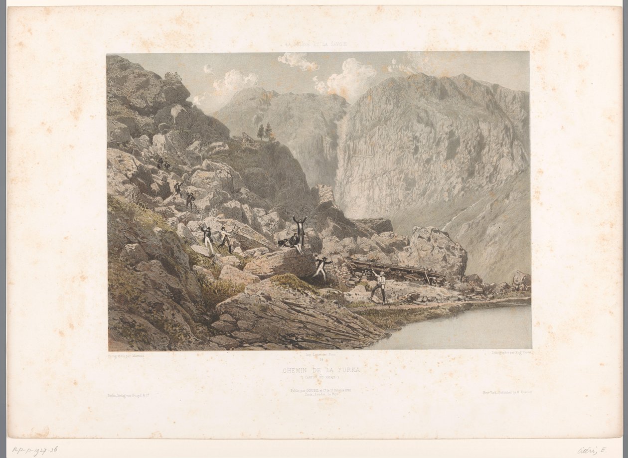 Escursionisti sul passo della Furka (serie: Gezichten in Zwitserland en Savoye) da Eugene Ciceri