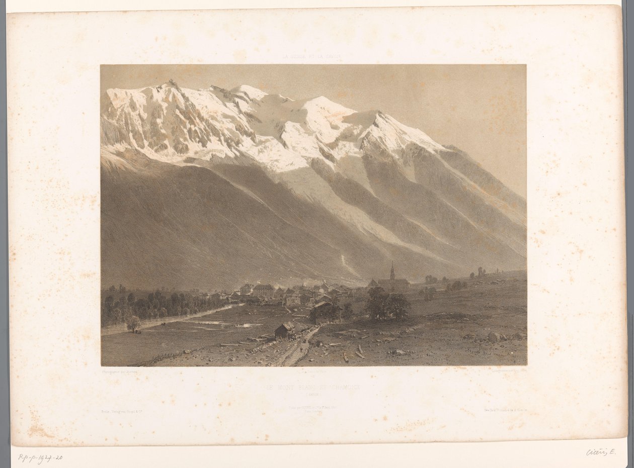 Veduta di Chamonix ai piedi del Monte Bianco da Eugene Ciceri
