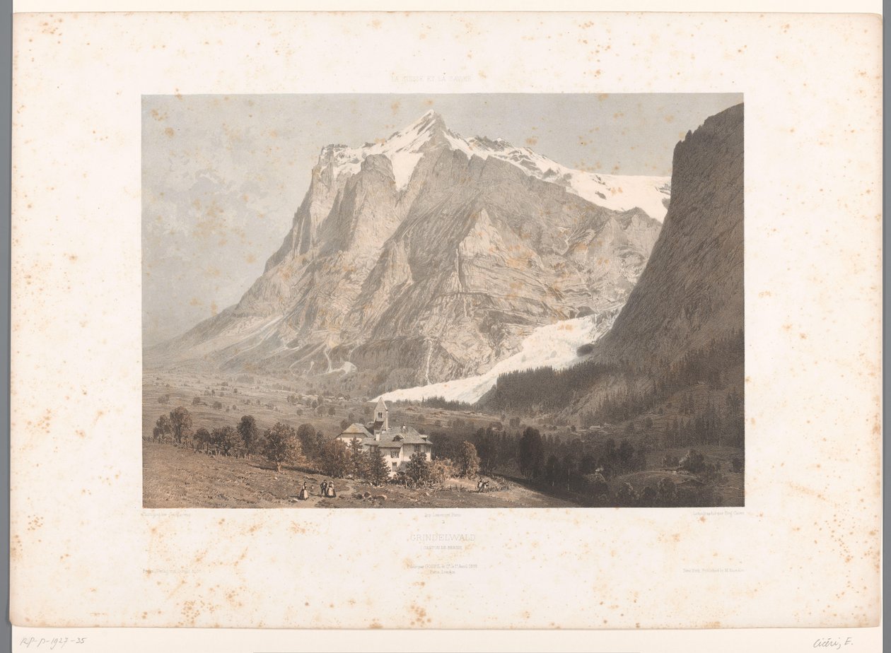 Vista su Grindelwald (Vedute in Svizzera, Savoia e Tirolo) da Eugene Ciceri