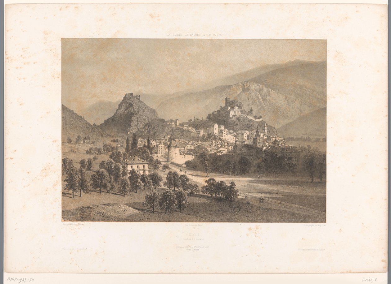 Vista su Sion nella valle del Rodano da Eugene Ciceri