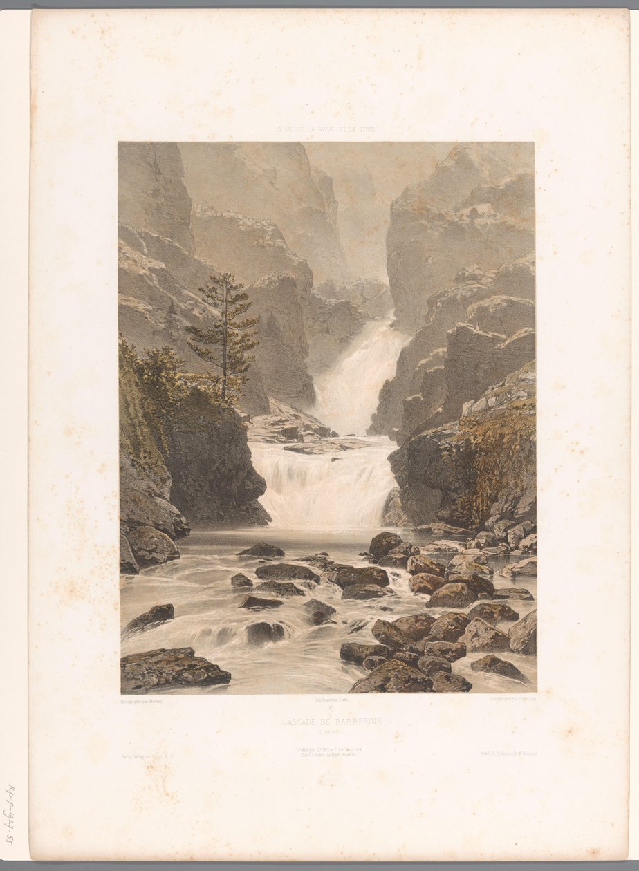 Vista sulla cascata di Barberine presso Vallorcine da Eugene Ciceri